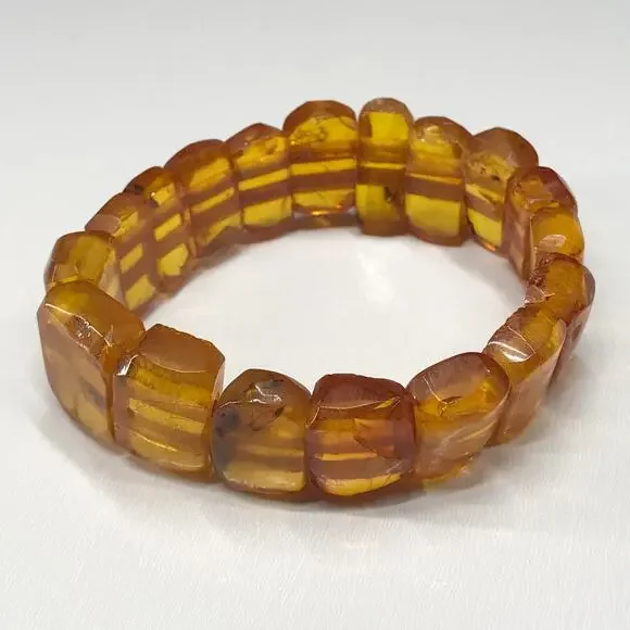 Vintage BALTIC AMBER Stretch BRACELET 20 Grams Dark and Light Honey Color - Picture 17 of 17